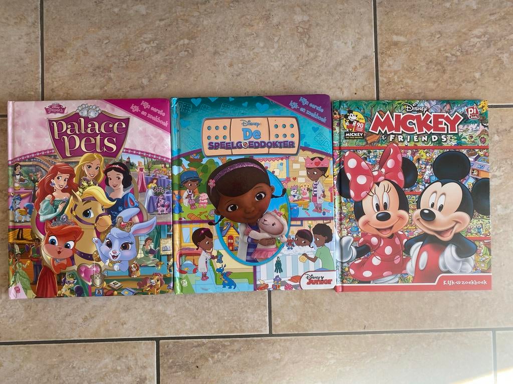 3 Disney kijk- en zoekboeken: Mickey, Doc McStuffins, Palace, Verzenden, Gelezen, Fictie algemeen