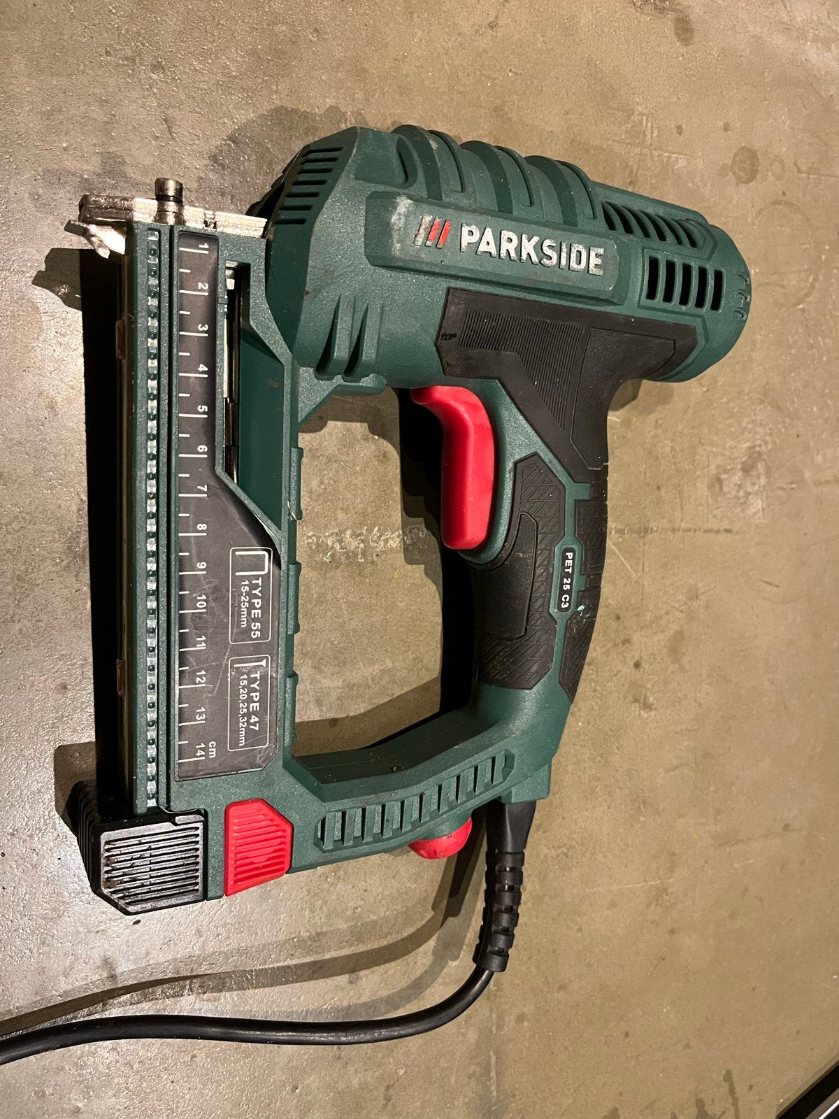 Parkside PET 25 C3 Elektrische Tacker/Nietmachine, Doe-het-zelf en Verbouw, Ophalen, Gebruikt, Tacker/nietmachine, Parkside