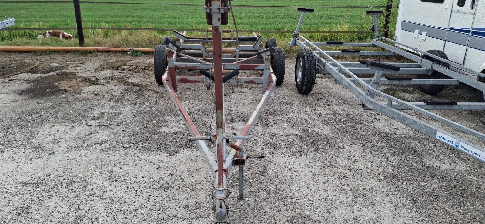 Stallings trailer dubbelasser voor sloep of anders 550 euro, Ophalen, Minder dan 1500 kg, Gebruikt, 6 tot 9 meter