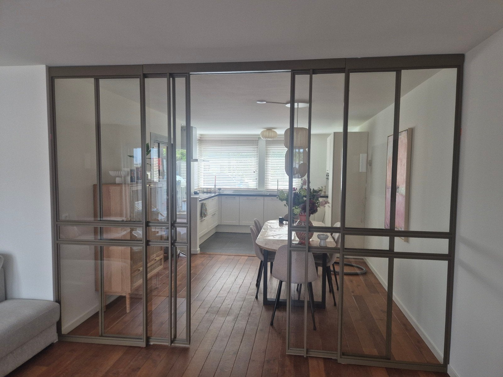 Stalen Binnendeur met Glas - Modern Design, Ophalen of Verzenden, Glas, Binnendeur, 215 cm of meer