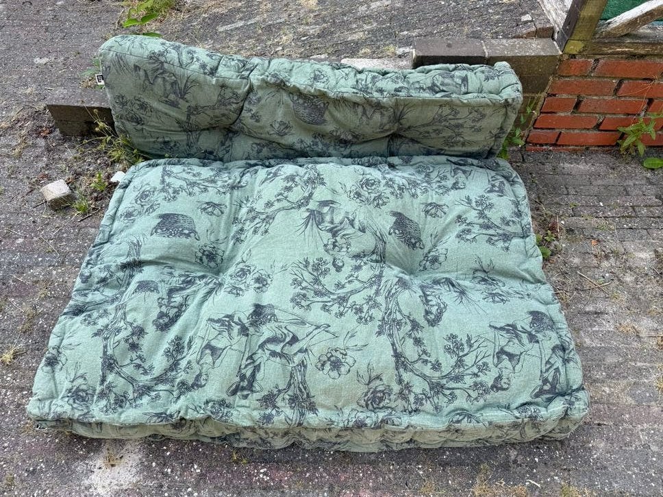 Palletkussens Karwei Sinne Groen 120x80 en 120x40, Ophalen, Overige merken, Gebruikt, Palletkussen
