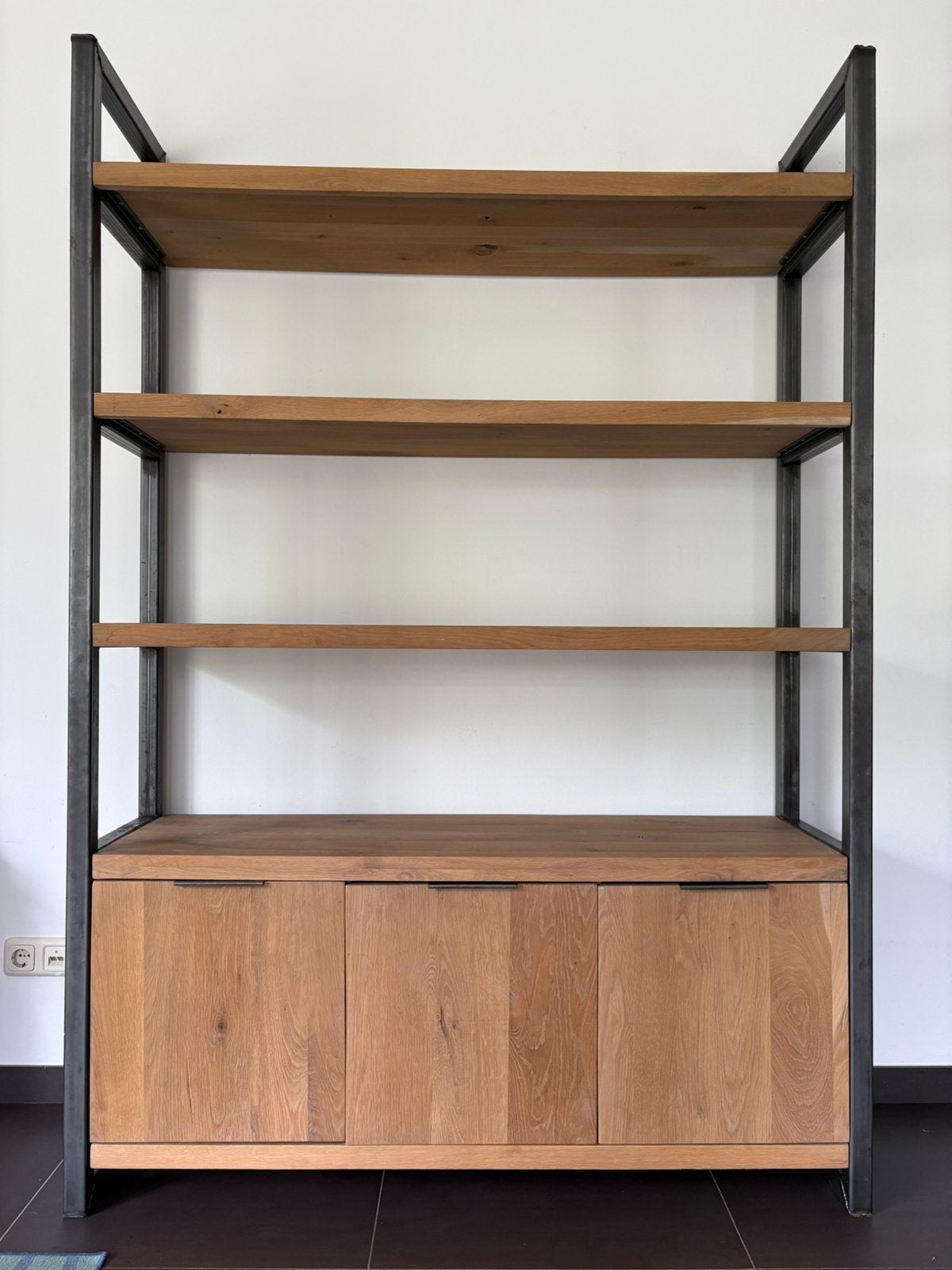 Metalen/stalen houten open kast, Ophalen, Met deur(en), Zo goed als nieuw, 150 tot 200 cm