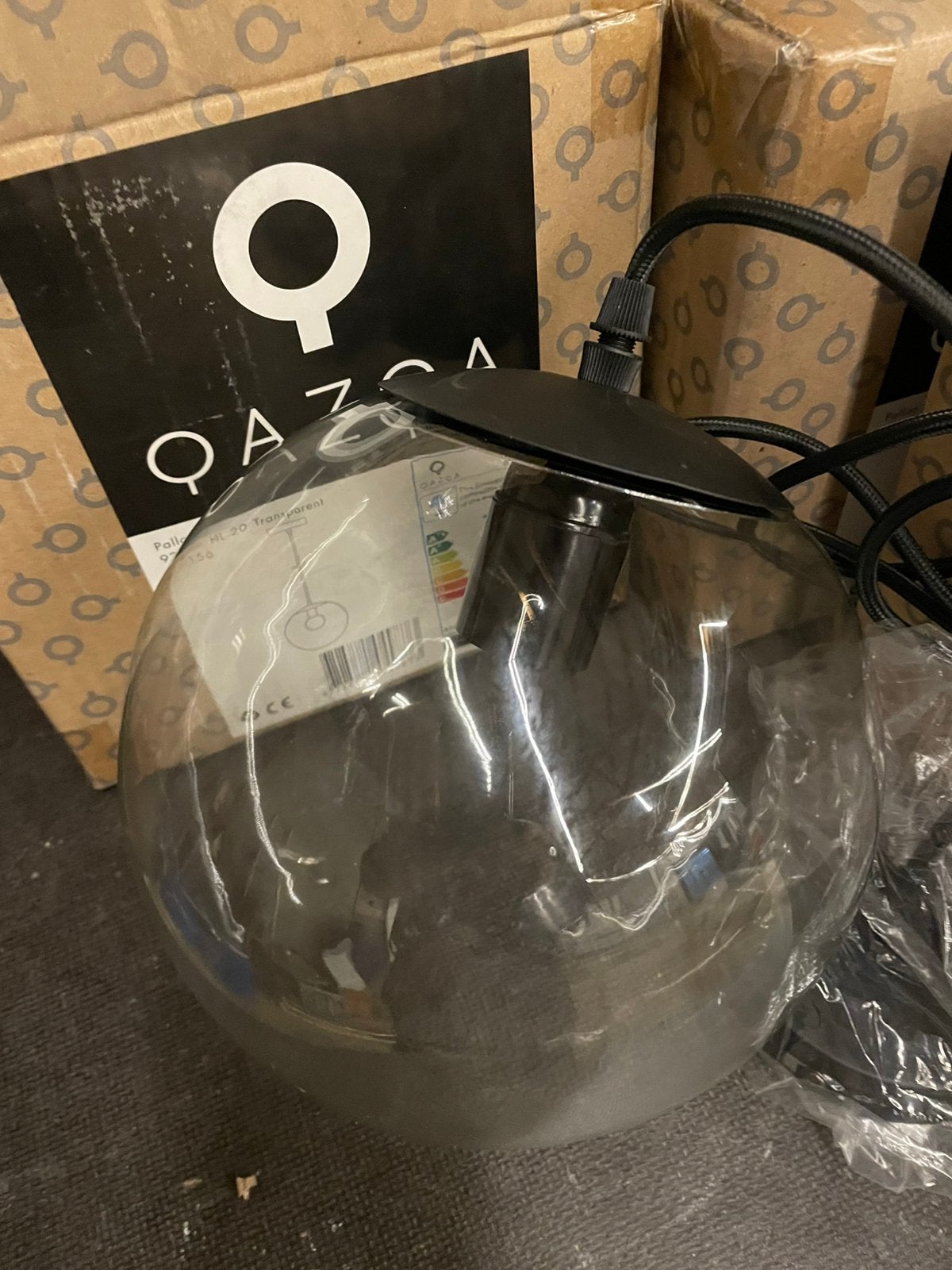 3x QAZQA Pallon Hanglamp Transparant 20cm - NIEUW, Ophalen of Verzenden, Zo goed als nieuw