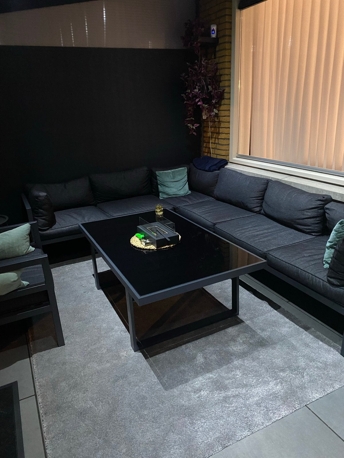 Tuin loungeset, Ophalen, Bank, Aluminium, Zo goed als nieuw
