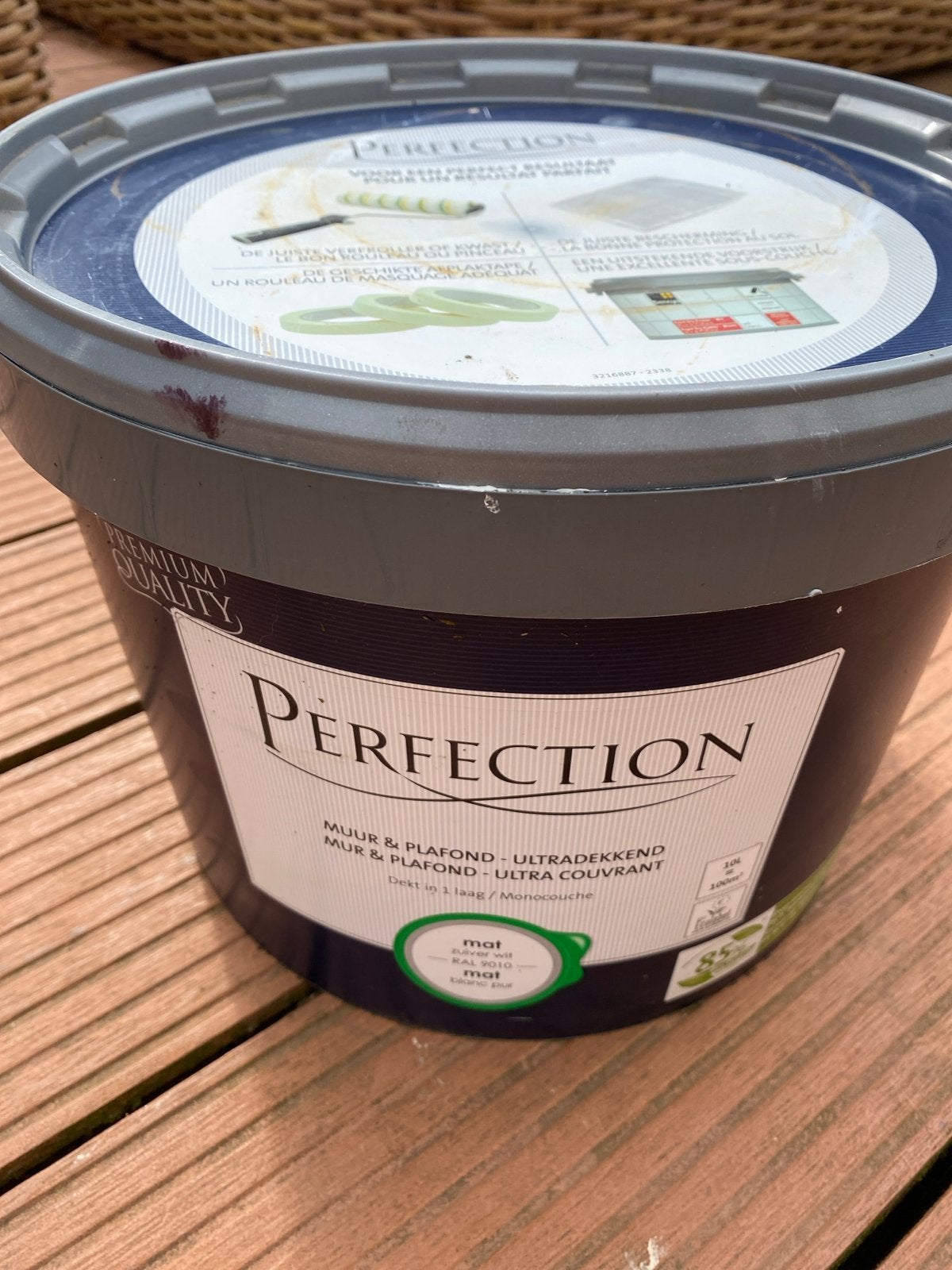 Perfection Muur & Plafond Ultrakekkend Mat Verf 9.5L, Ophalen, Gebruikt, 5 tot 10 liter, Wit