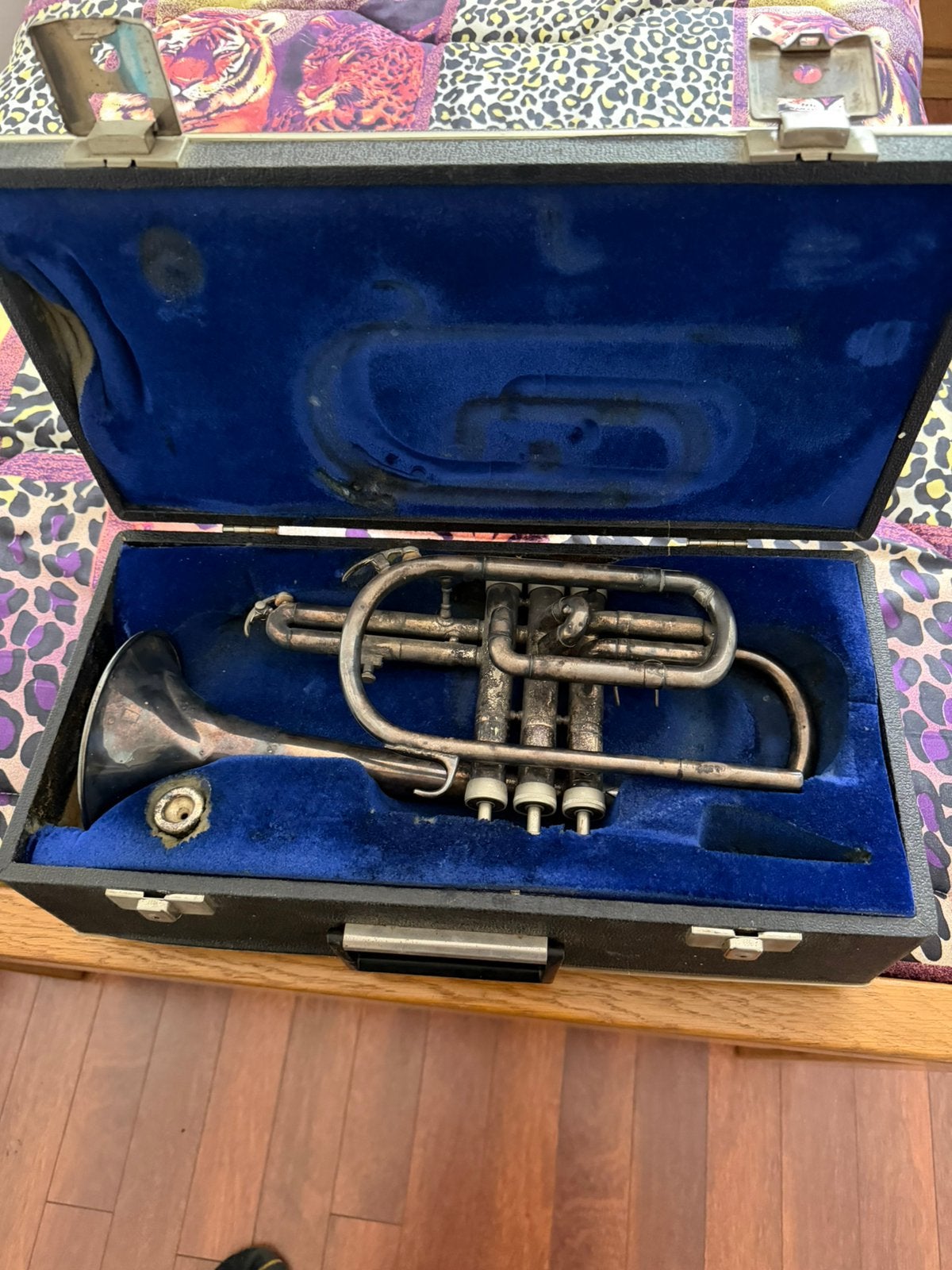 Te koop leuke trompet met koffer zie fotos, Muziek en Instrumenten, Ophalen, Gebruikt, Bes-trompet, Met koffer