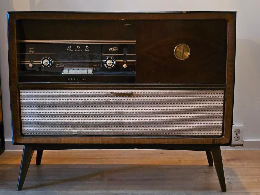 Vintage Philips Radio Meubel met Platenspeler F6x70A, Ophalen