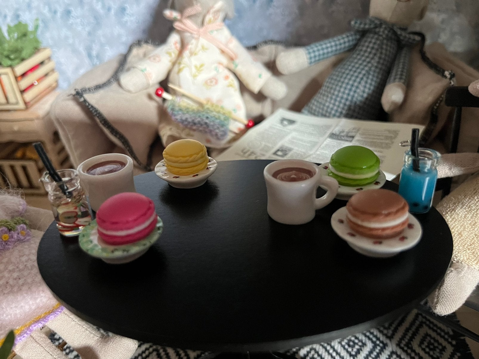 4 macarons poppen / maileg huis incl verzenden, Ophalen, Nieuw, Poppenhuis