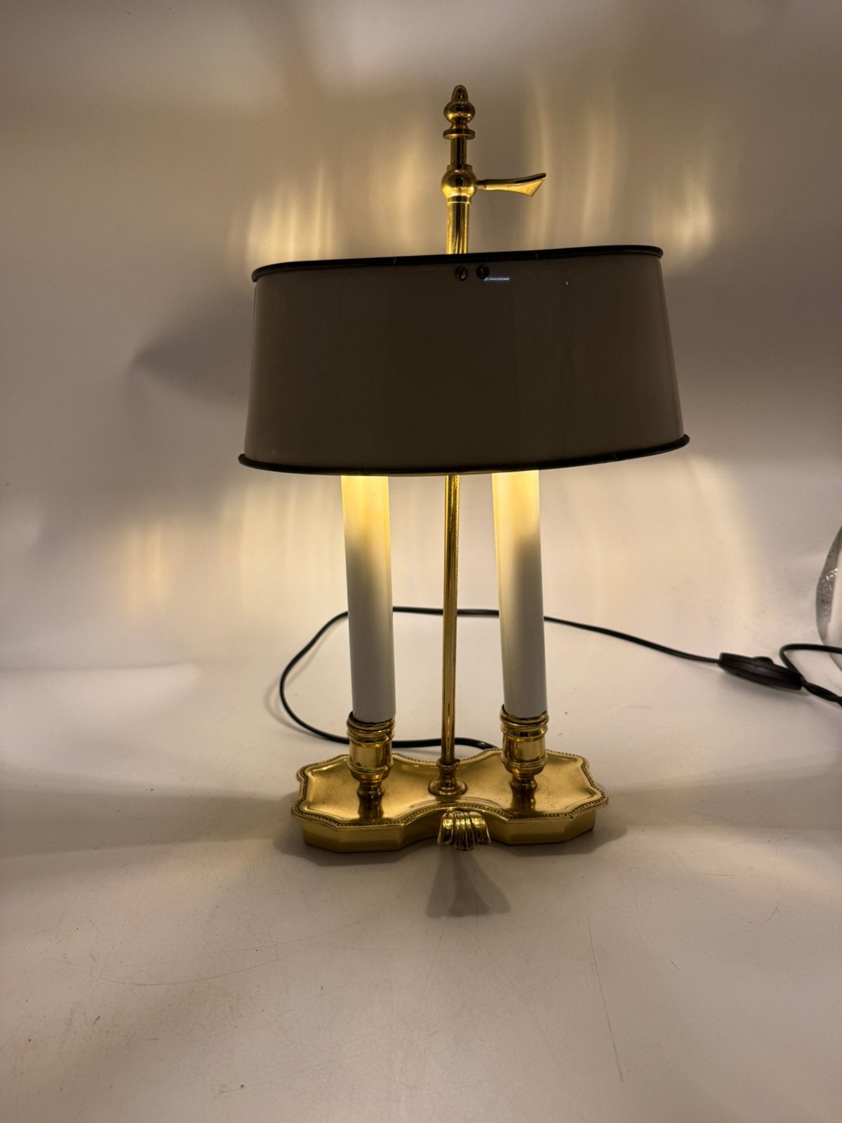 Klassieke Franse 2-Lichts Bouillotte Bureaulamp -  Tôle, Ophalen of Verzenden