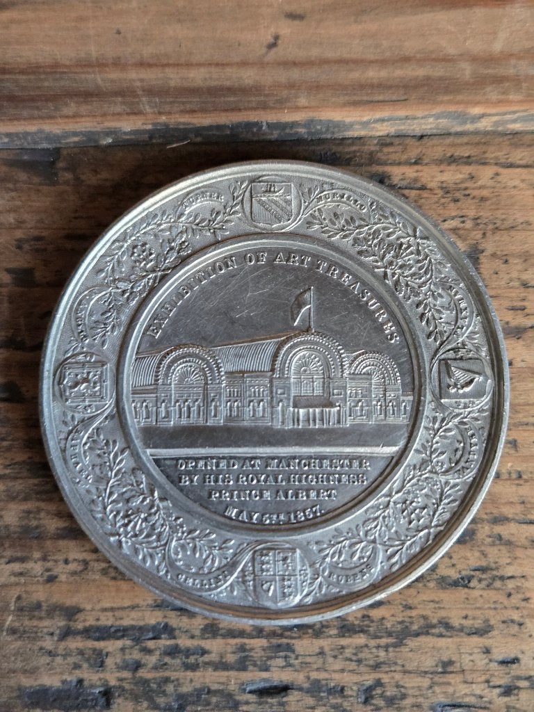 Antieke Medaille: Art Treasures Exhibition Manchester 1857, Ophalen of Verzenden