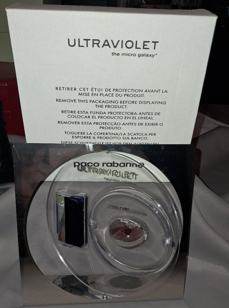 Luxe parfum miniatuur set Paco Rabanne ultra violet, Ophalen of Verzenden, Zo goed als nieuw, Miniatuur, Gevuld