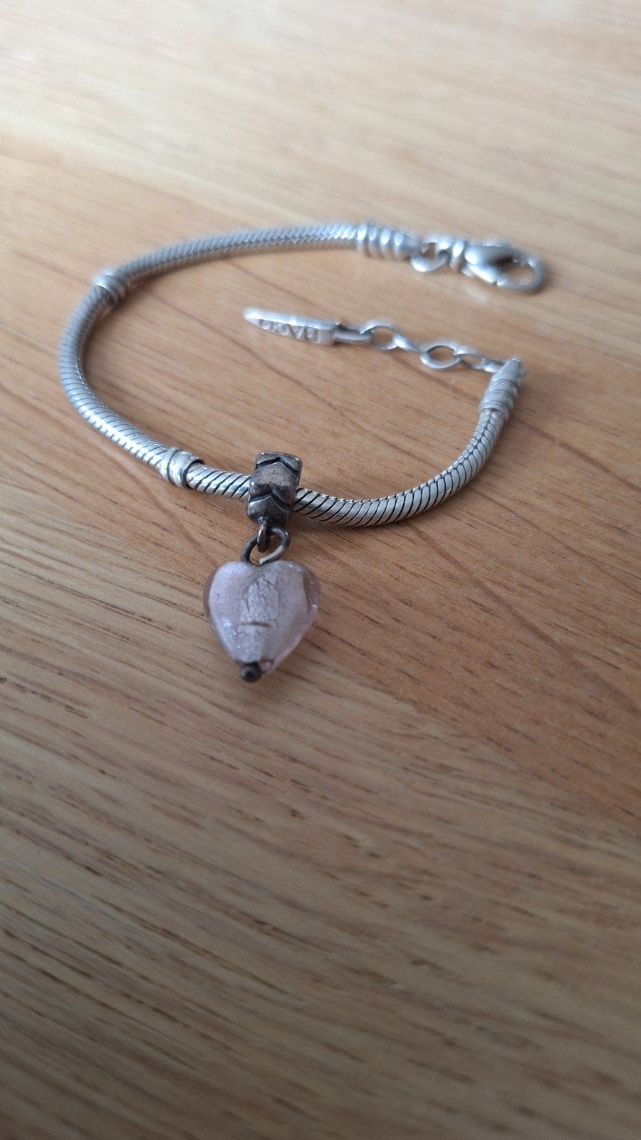 Bacio zilveren armband maat 16 tot 18 cm, Pandora, Ophalen of Verzenden, Zo goed als nieuw, 4 bedels of meer