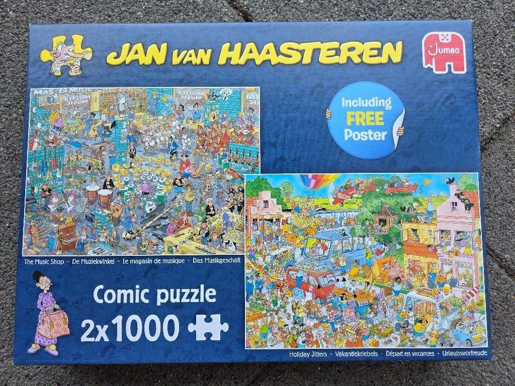 Jan van Haasteren puzzels, 2 x 1000, z.g.a.n., Ophalen, 500 t/m 1500 stukjes, Zo goed als nieuw, Legpuzzel