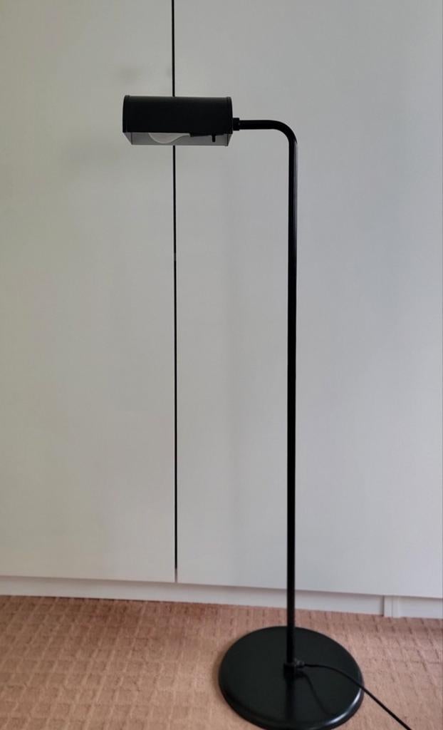 Vintage Zwarte Vloerlamp - Abo Randers, Danemark, Ophalen, Gebruikt, Vintage, Modern, Industrieel, Metaal