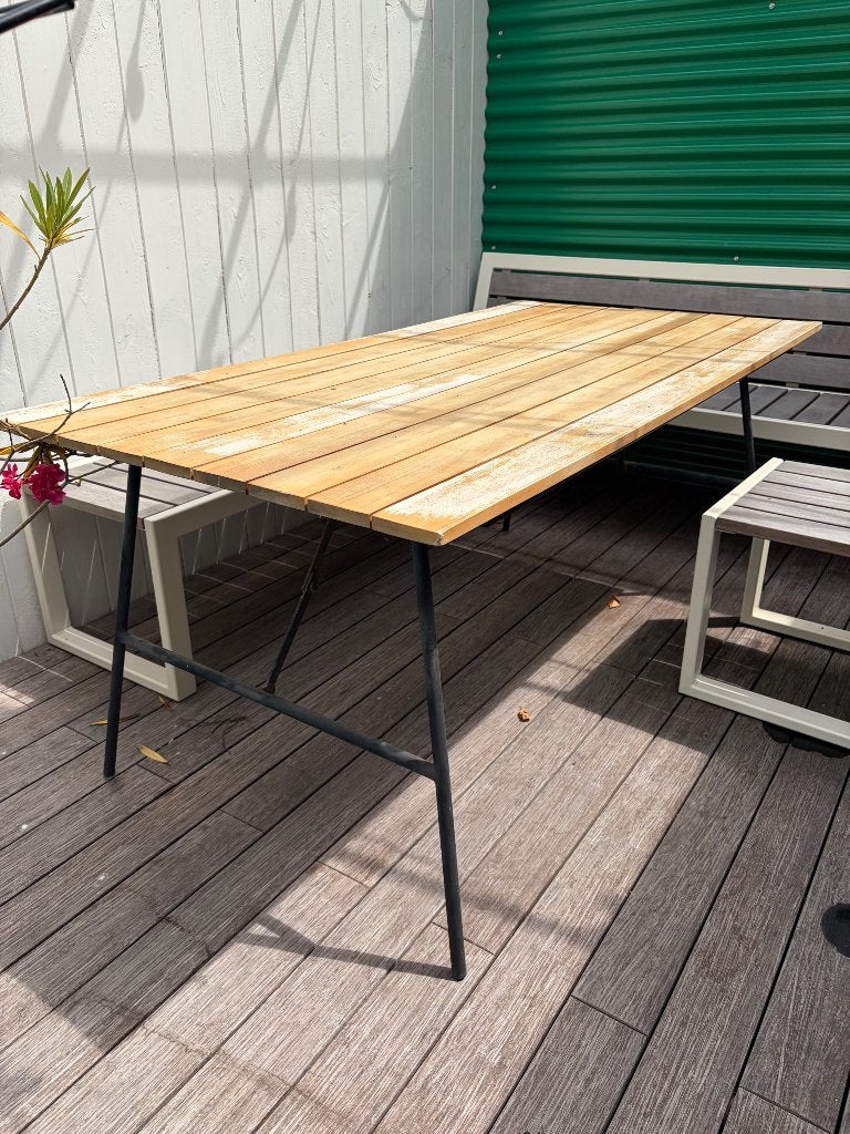 Tuintafel, Ophalen, Gebruikt, Rechthoekig, Hout