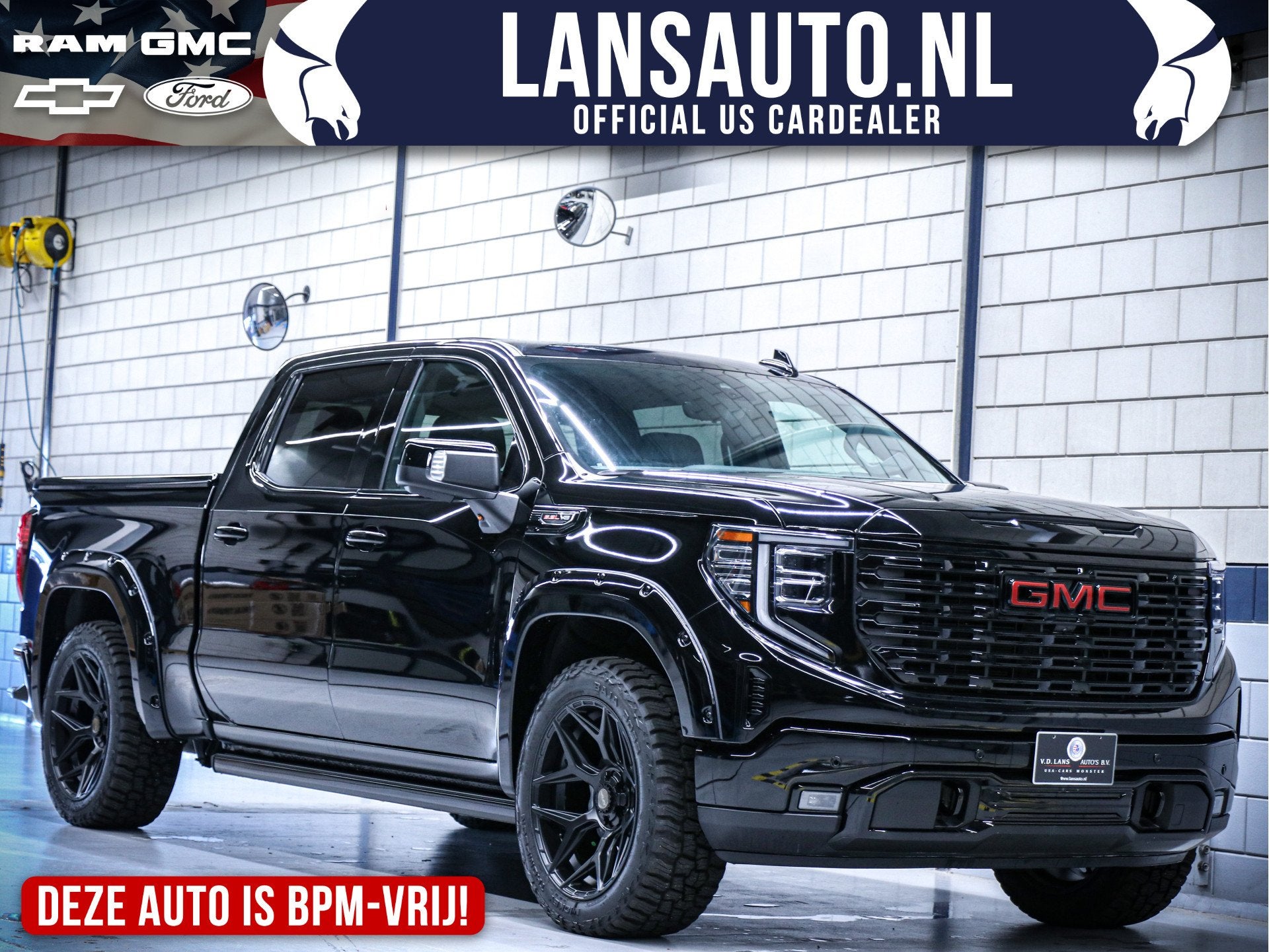 GMC Sierra 1500 Denali Custom | Full Option | 6.2L V8, Automaat, Gebruikt, Zwart, Leder