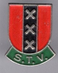 S.T.V. Amsterdam zilverkleurig voetbal broche ( Y_205), Verzamelen, Ophalen of Verzenden, Zo goed als nieuw, Sport, Speldje of Pin