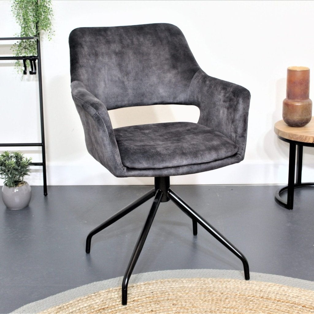 EETKAMERSTOEL MAESTRO ADORE DARK GREY VAN €159 NU €89, Nieuw, Ophalen of Verzenden, Stof, Grijs
