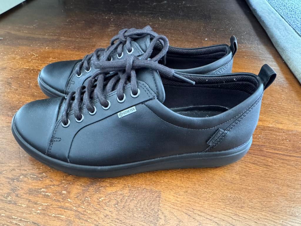 Zwarte Ecco veterschoenen schoenen maat 39, Ophalen of Verzenden, Zo goed als nieuw, Zwart, Sneakers of Gympen