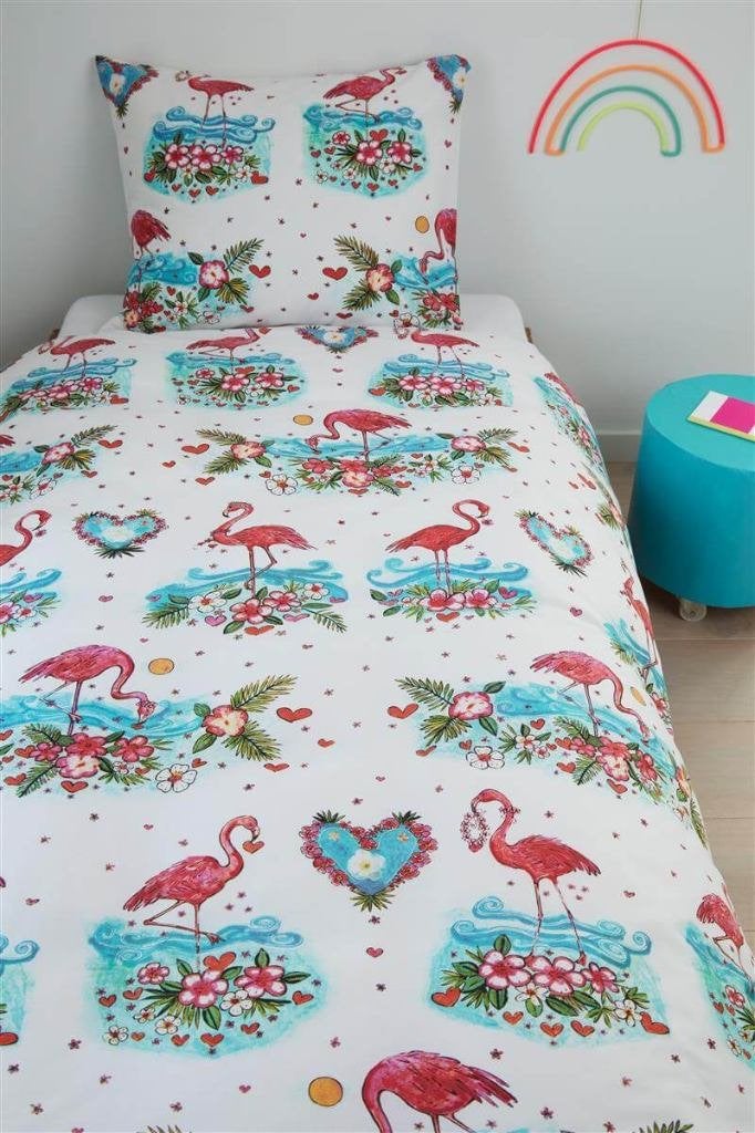 Dekbedovertrek Kinderdekbedovertrek Flamingo Beddinghouse, Jongetje of Meisje, Nieuw, Roze, Beddinghouse