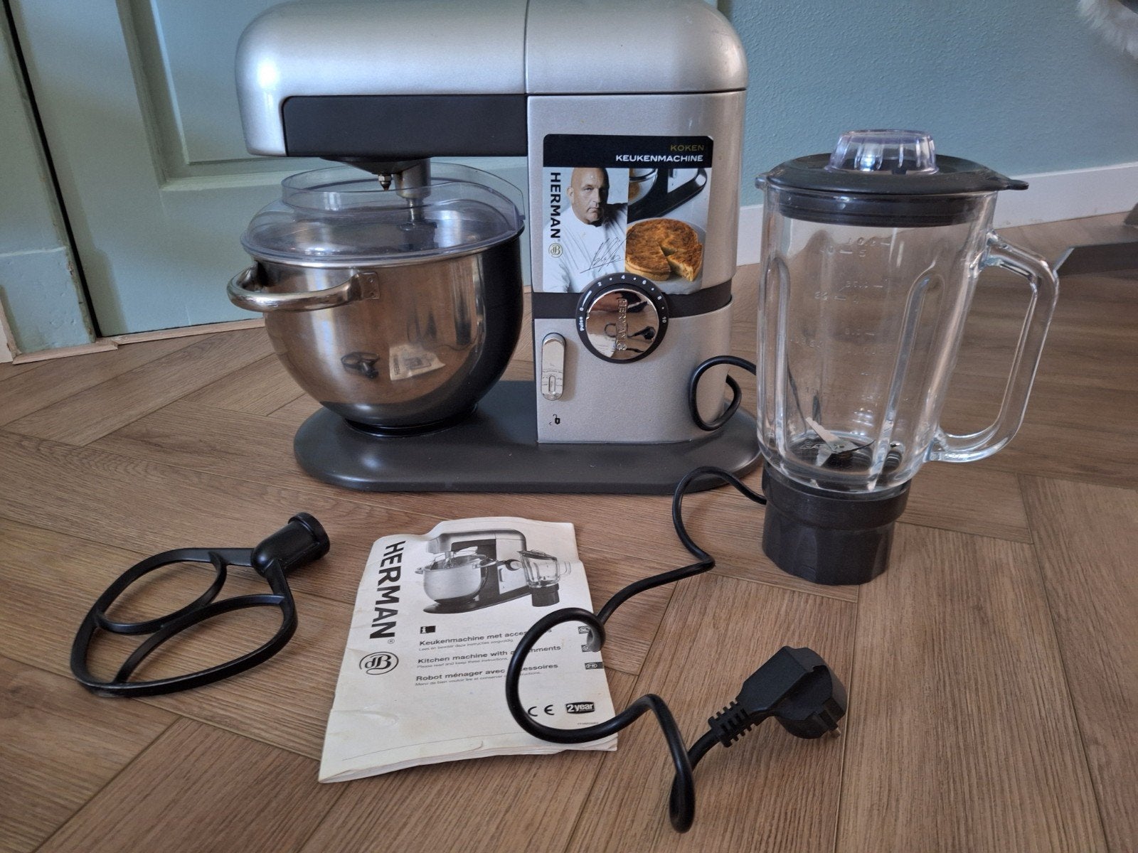 Herman Keukenmachine met Blender en Accessoires, 2 tot 3 liter, Ophalen of Verzenden, Zo goed als nieuw, 3 snelheden of meer