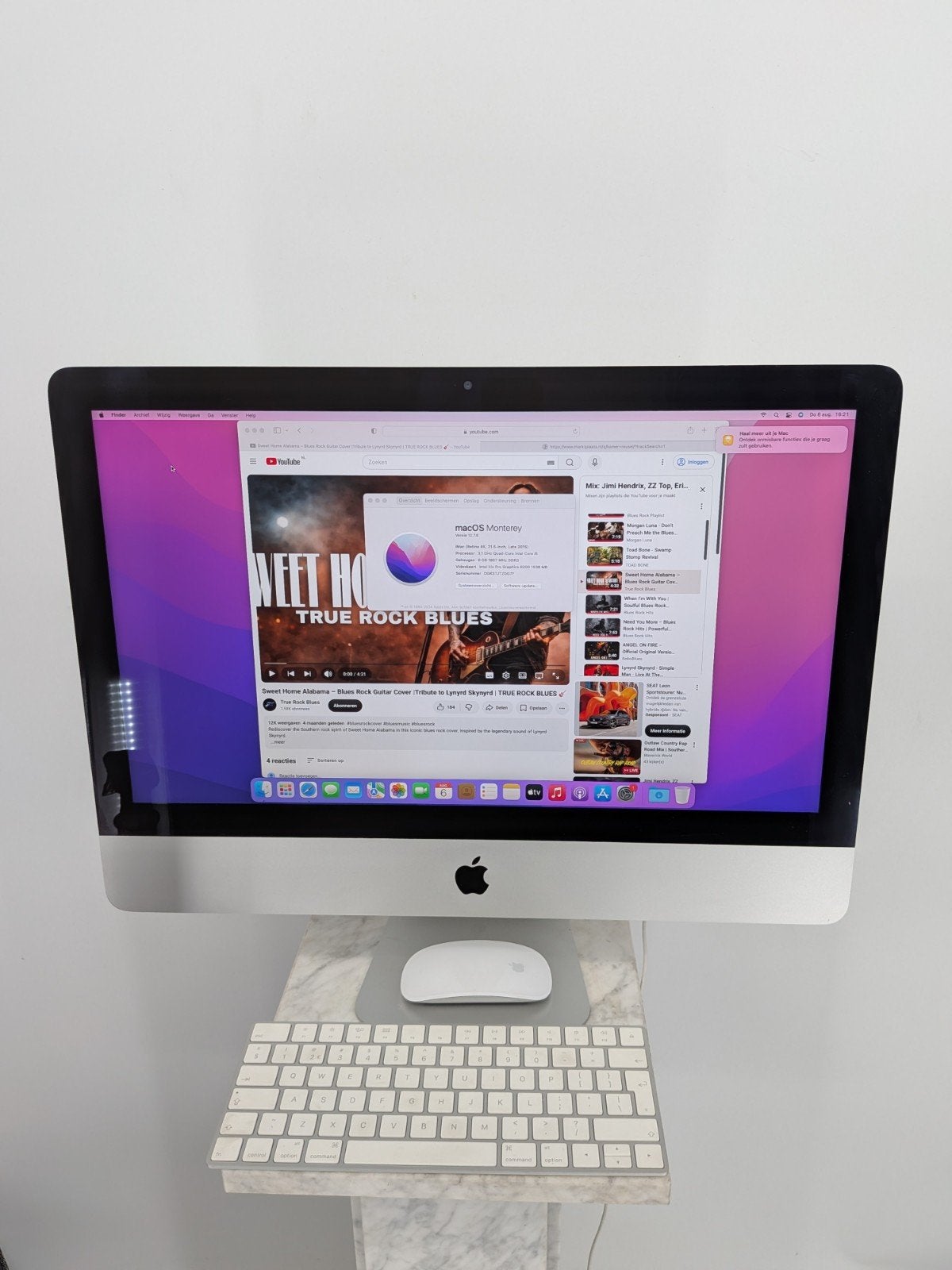Apple iMac (Retina 4K, 21.5-inch, Late 2015) - 8GB RAM, Computers en Software, Apple Desktops, One Apple Park Way, Cupertino, CA 95014, USA