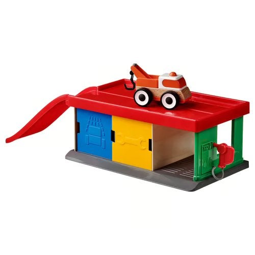 Ikea Lillabo houten autogarage inclusief puzzel baan, Ophalen, Gebruikt