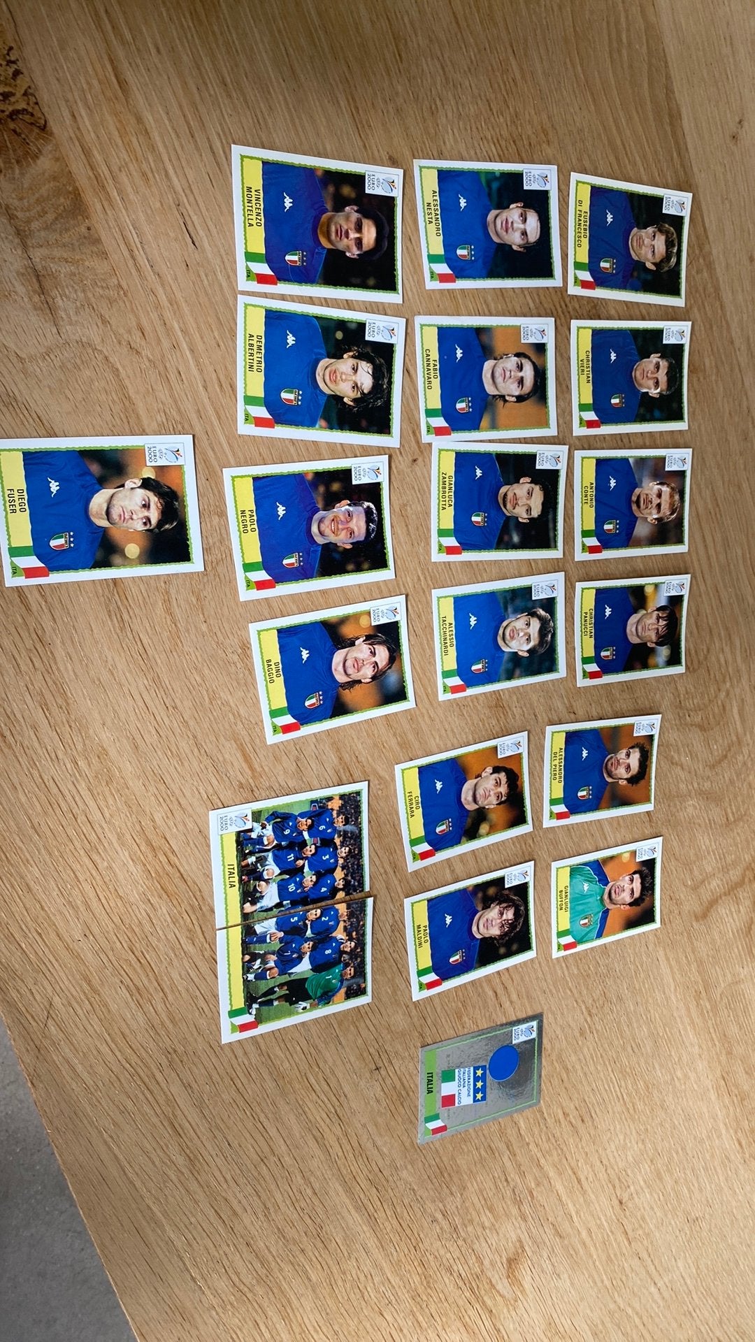 20 x panini euro 2000 italie met buffon maldini piero etc, Ophalen of Verzenden, Zo goed als nieuw, Buitenlandse clubs, Poster, Plaatje of Sticker