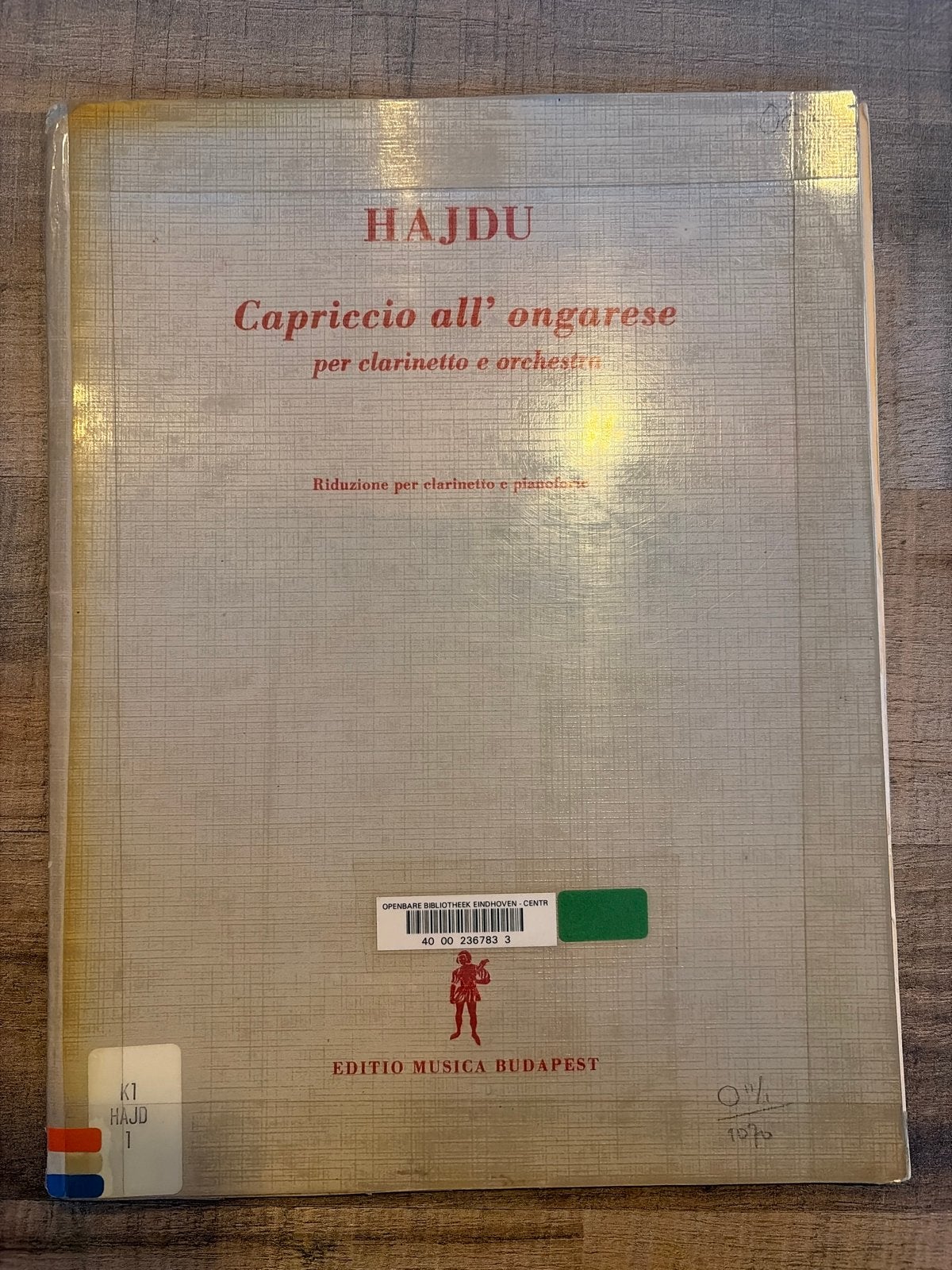 Hajdu - Capriccio all'ongarese voor klarinet en orkest, Muziek en Instrumenten, Gebruikt, Klassiek, Ophalen of Verzenden, Klarinet