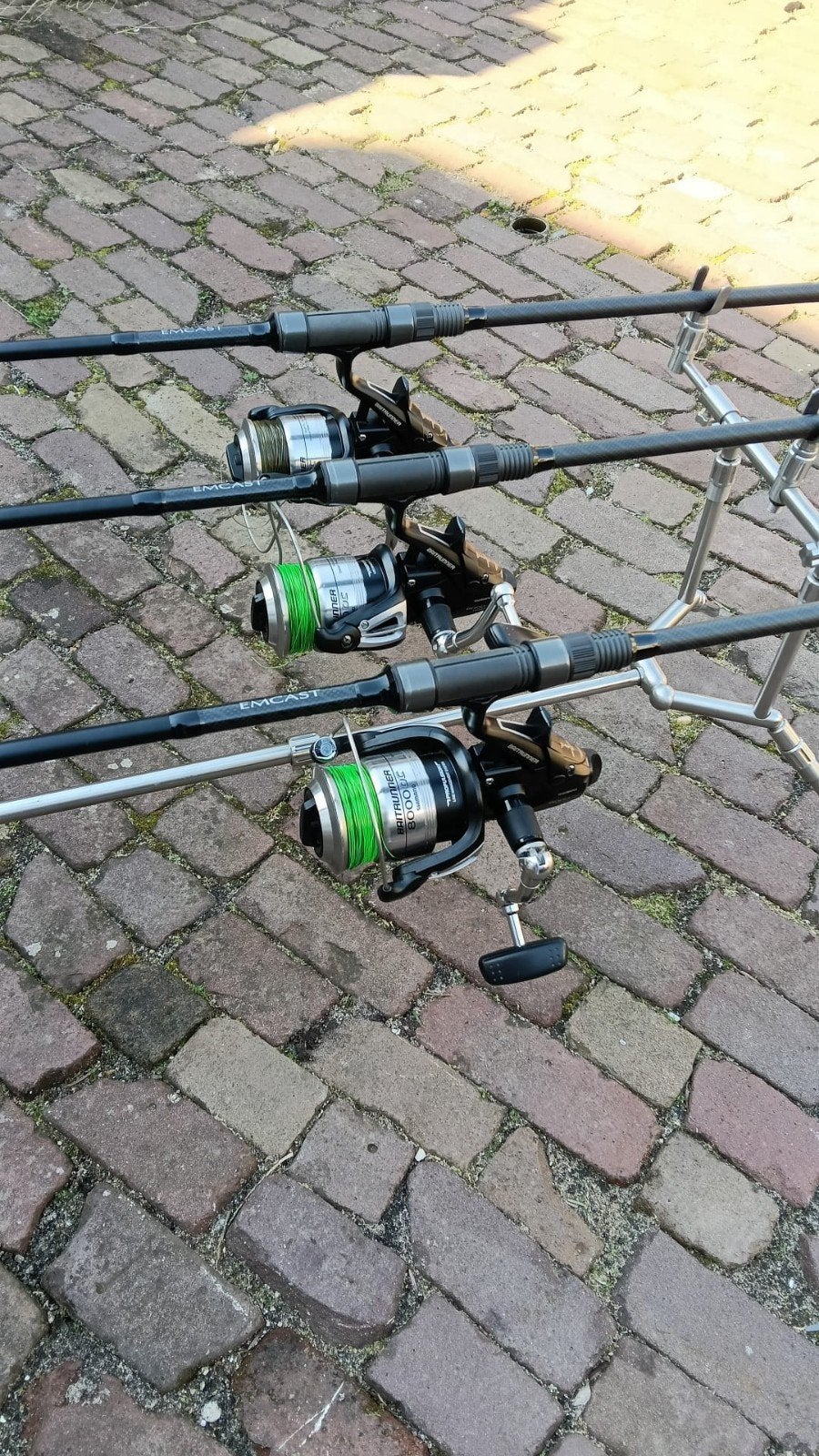 Shimano Baitrunner 3 stuks model 8000 OC, Ophalen of Verzenden, Zo goed als nieuw, Molen