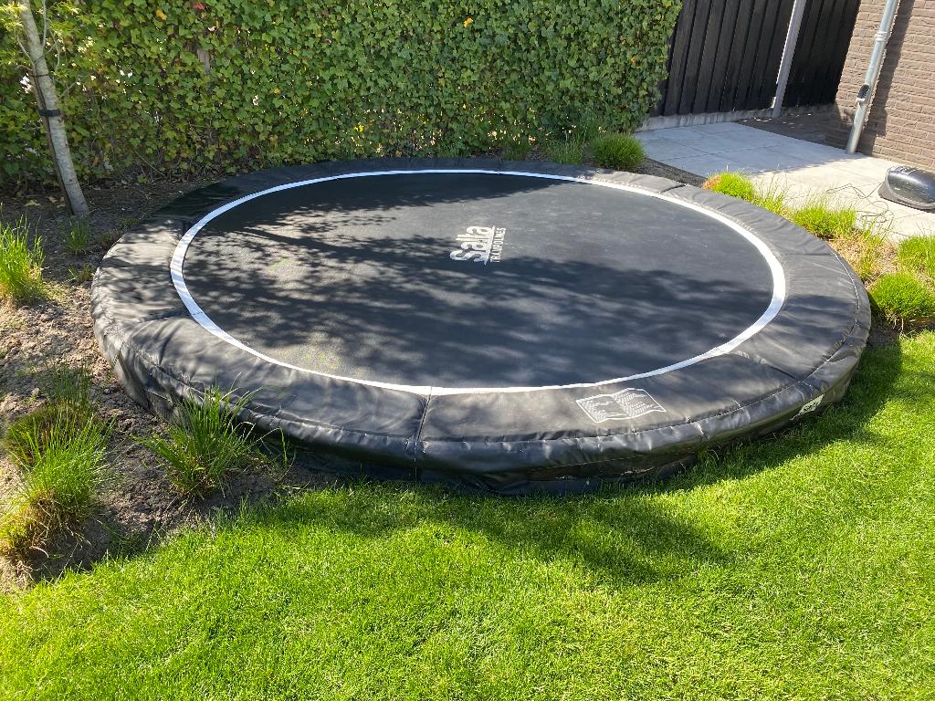 Salta Excellent Ground 366 cm Zwart - Trampoline, Ophalen, Gebruikt