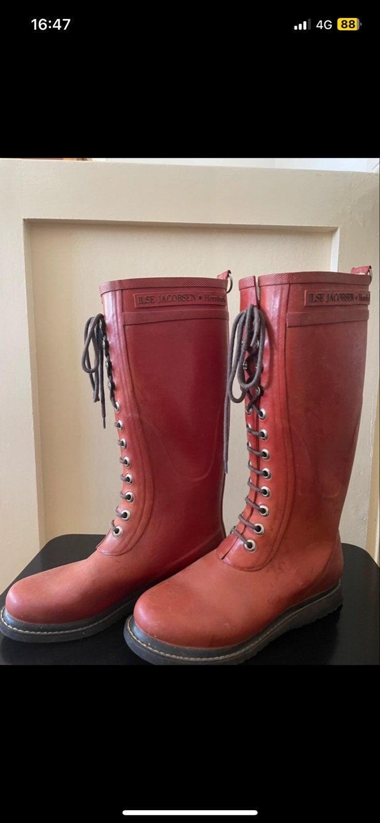 Ilse Jacobsen Hornbæk regenlaarzen - Rood, Ophalen of Verzenden, Gedragen, Rood, Regenlaarzen