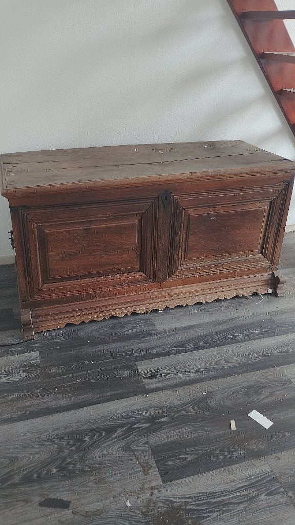 Oude massief houten dekenkist / opbergkist – € 50, Antiek en Kunst, Ophalen