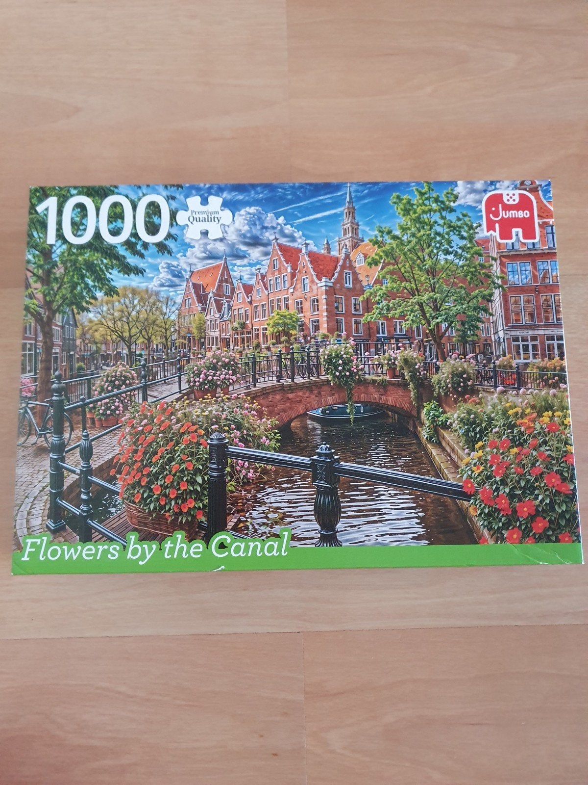 Jumbo puzzel "Bloemen bij het kanaal ", Ophalen, 500 t/m 1500 stukjes, Zo goed als nieuw, Legpuzzel