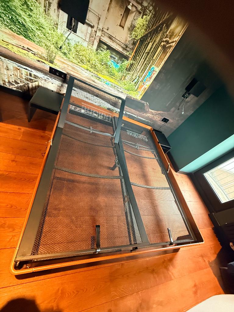 Auping Auronde verstelbare houten bedframe, Ophalen, Verstelbaar, Bruin, 210 cm