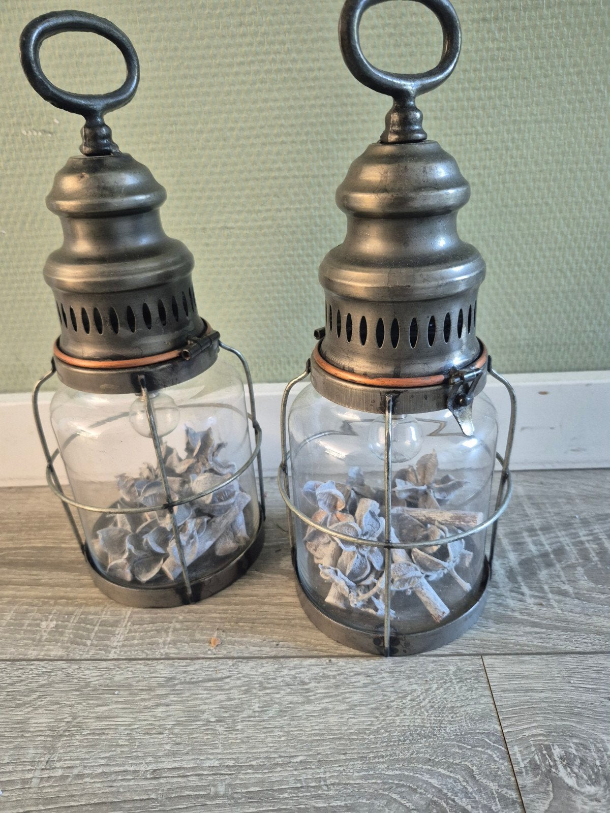 Set van 2 decoratieve lantaarns met LED-verlichting, Ophalen of Verzenden