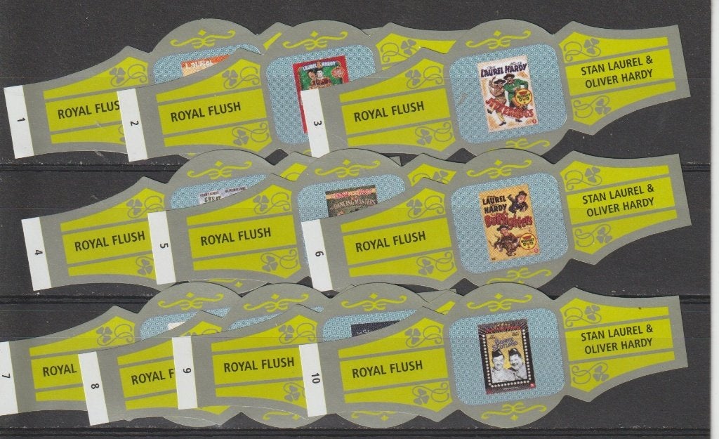 reeks 1033  stan laurel   1-10 sigarenbanden, Ophalen of Verzenden, Zo goed als nieuw, Sigarenbandjes