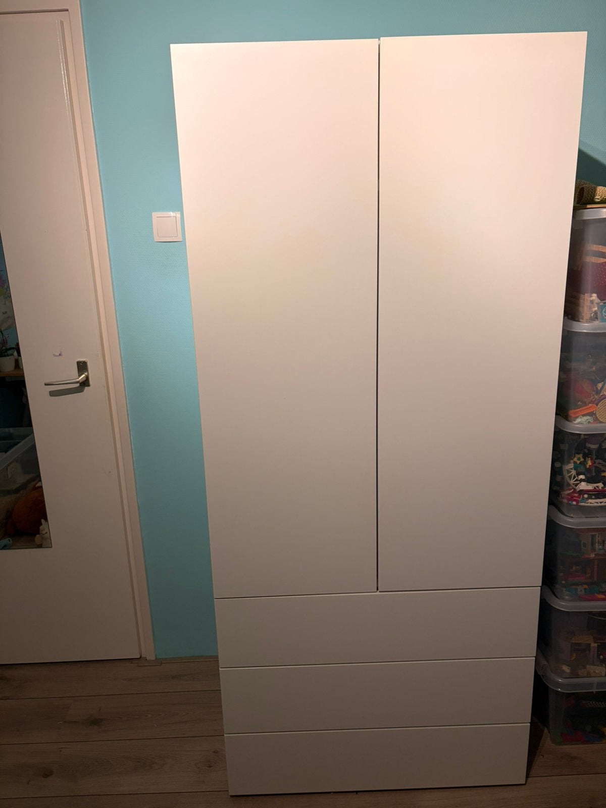 Kledingkast kinderkamer Smastad/Platsa 80x57x181cm, 50 tot 100 cm, Zo goed als nieuw, Overige houtsoorten, 50 tot 75 cm