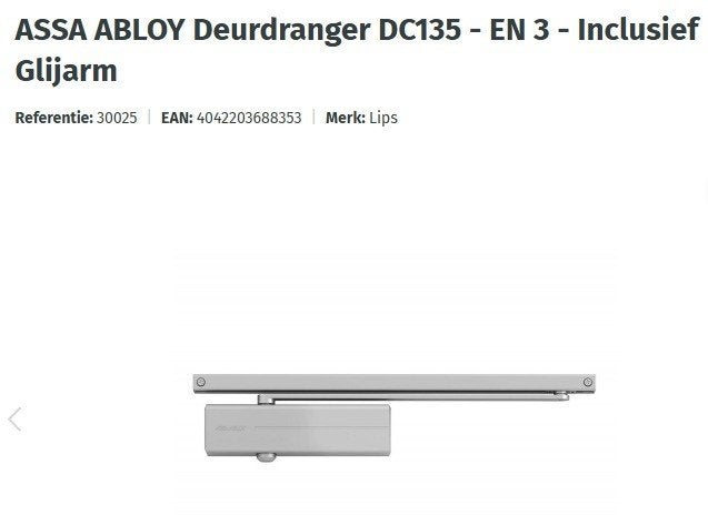 deurdranger DC135 - nieuw in doos met installatieboekje, Ophalen of Verzenden, Nieuw, IJzer, Overige typen