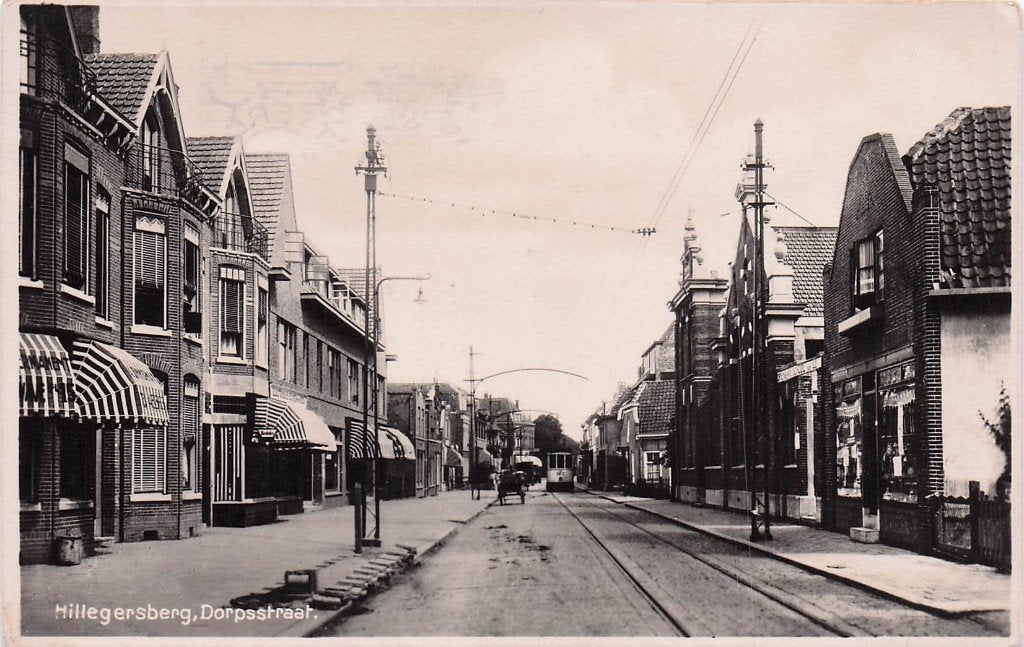 Hillegersberg (Rotterdam) - Dorpsstraat FRAAI  1940?, Ophalen of Verzenden, 1940 tot 1960, Gelopen, Zuid-Holland