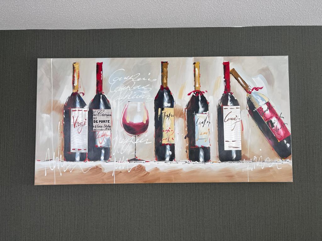 Schilderij ‘Wijnflessen’, Antiek en Kunst, Kunst | Schilderijen | Modern, Ophalen of Verzenden