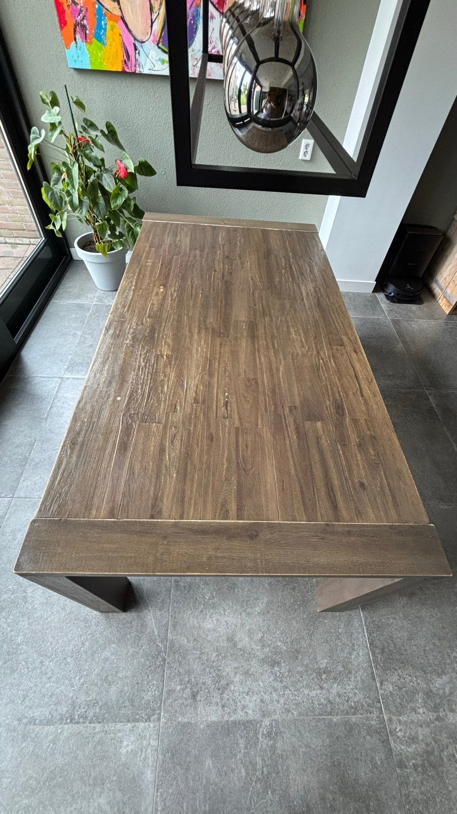 Acacia tafel 190x100cm, Ophalen, Gebruikt, 100 tot 150 cm, 150 tot 200 cm