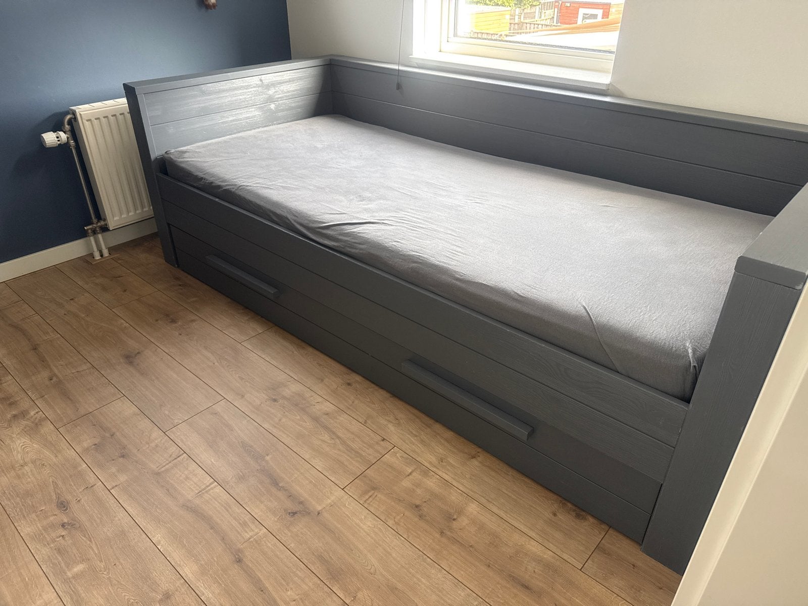 Woood eenpersoonsbed, Ophalen, Gebruikt, 90 cm, Eenpersoons