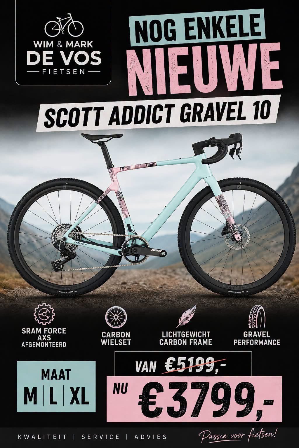 Nieuwe Scott adict gravel 10 van €5199,- nu €3799,-, Meer dan 20 versnellingen, Ophalen, Overige merken, Nieuw