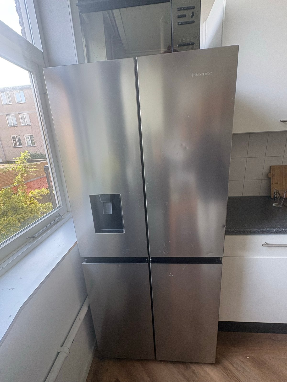 Hisense Amerikaanse Koelkast met Waterdispenser, Witgoed en Apparatuur, Gebruikt, 200 liter of meer, 60 cm of meer, Met aparte vriezer