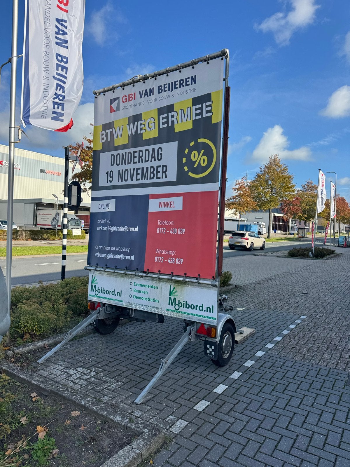 Reclame aanhanger - 220x265cm reclamedoeleinden, Ophalen of Verzenden, Gebruikt