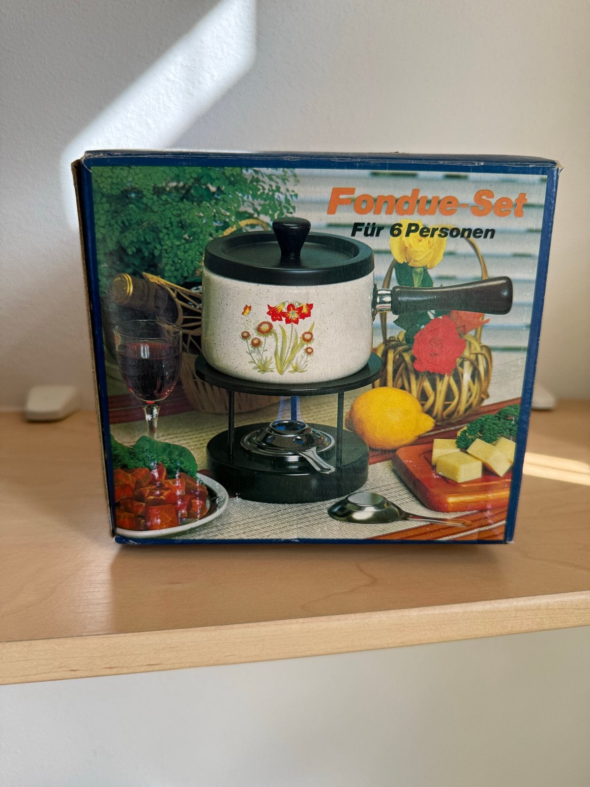 Vintage Fondue Set voor 6 Personen, Witgoed en Apparatuur, Fonduesets, Ophalen of Verzenden, Zo goed als nieuw, Brander, Fondueset