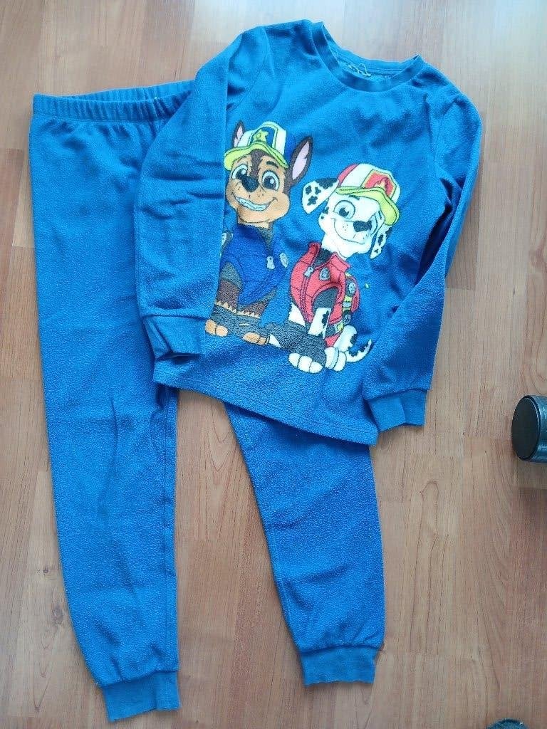 Warme pyjama's - badstof - maat 122/128 - 134, Ophalen, Zo goed als nieuw, Jongen, Nacht- of Onderkleding