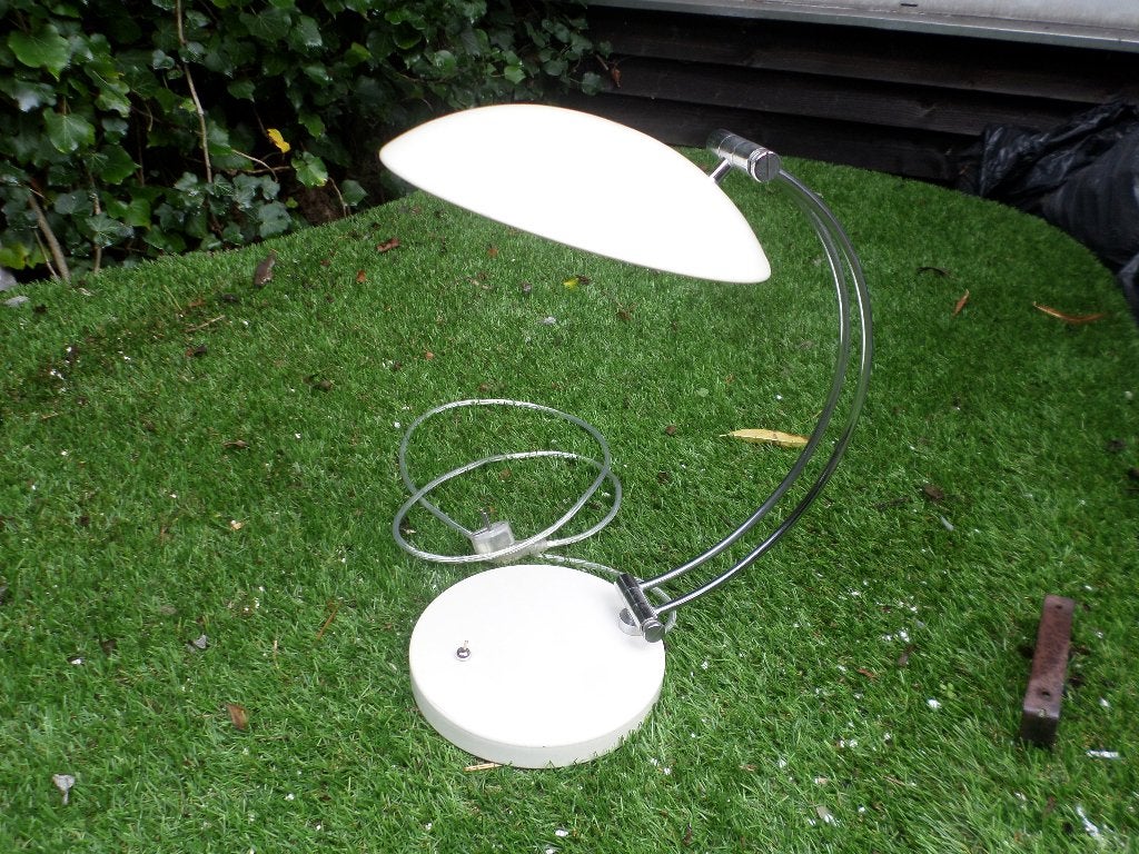 tafellamp vintage honsel leuchten, hillebrand bureaulamp, Bureaulamp, Vintage, Wit, Ophalen of Verzenden