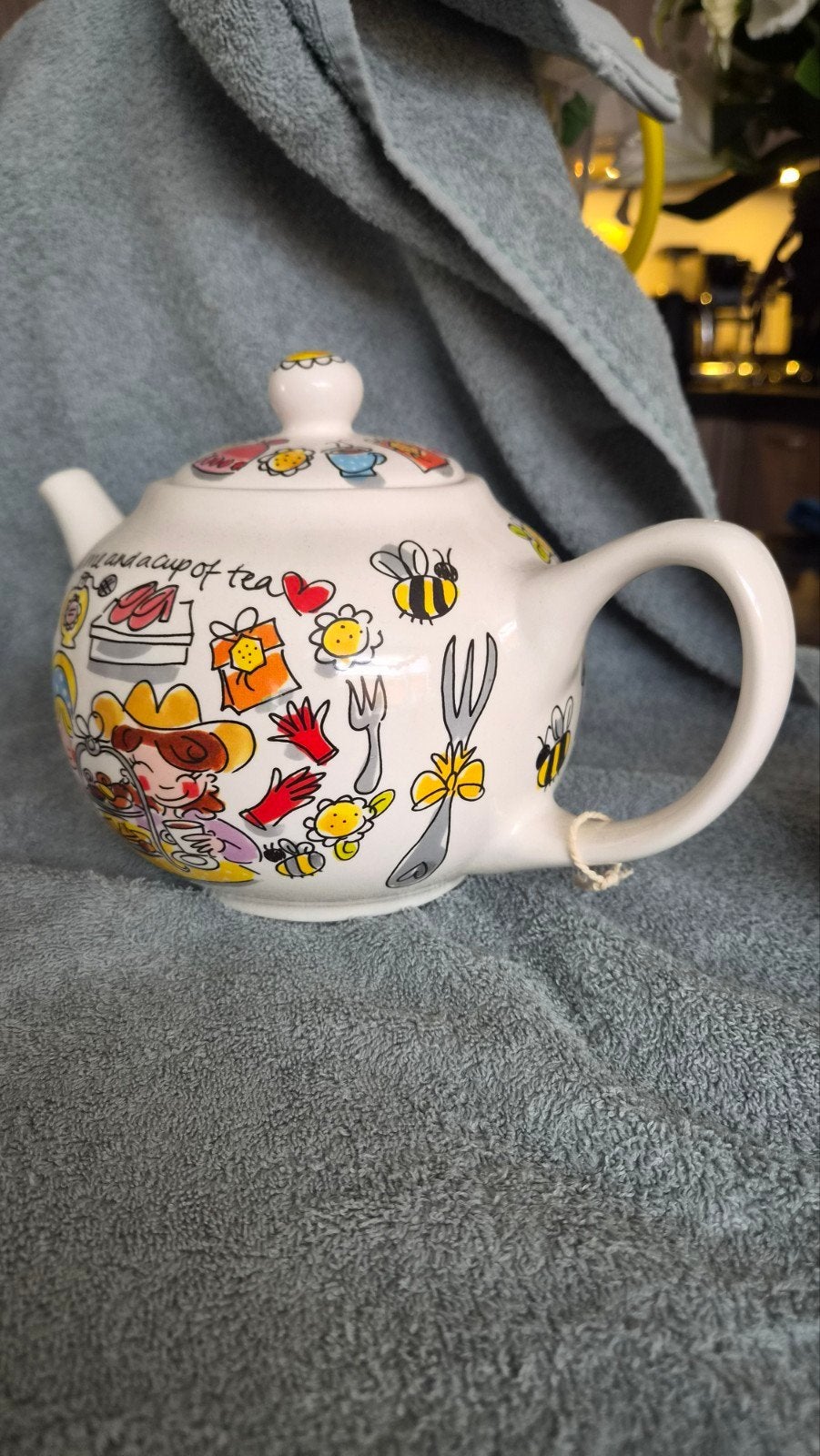 Blond Amsterdam Theepot, Suiker- en Melkkannetje Bijenkorf, Huis en Inrichting, Ophalen, Keramiek, Zo goed als nieuw, Theepot